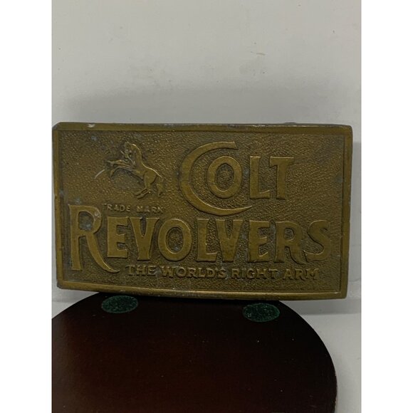 Vtg Colt Revolvers The World's Right Arm Belt Buckle C-156 - Picture 1 of 7